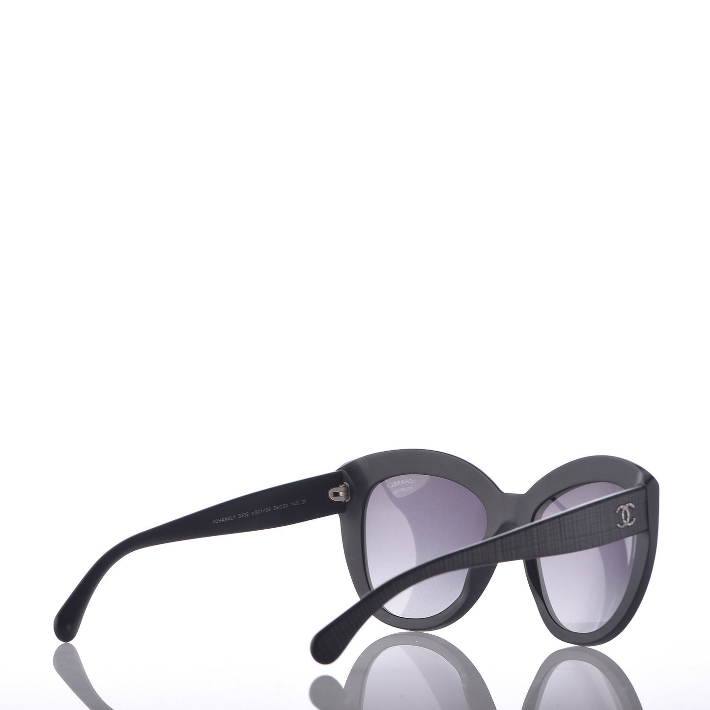 Tweed Effect CC Polarized Butterfly Signature Sunglasses 5332 Black