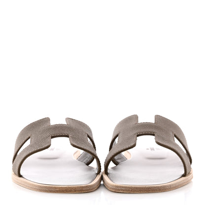 Hermes Epsom Oran Sandals 36 Etoupe 2 of 14