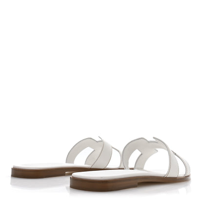 Hermes Box Calfskin Oran Sandals 39.5 White 5 of 8