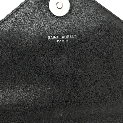 Saint Laurent Calfskin Matelasse Diamond Quilted Monogram Medium College Bag Black 6 of 19