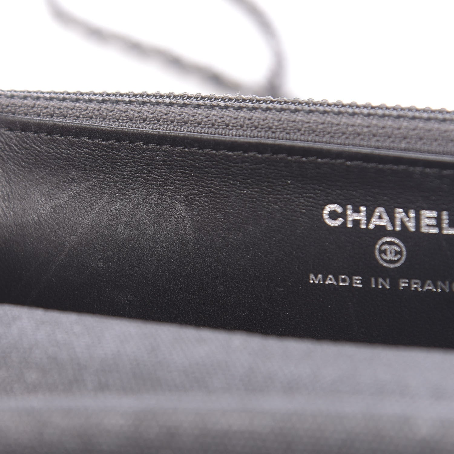 Chanel Metallic Canvas Quilted Space Charms Wallet On Chain WOC Grey 10 of 13