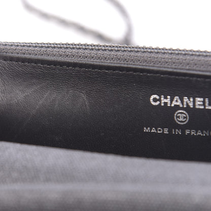Chanel Metallic Canvas Quilted Space Charms Wallet On Chain WOC Grey 10 of 13