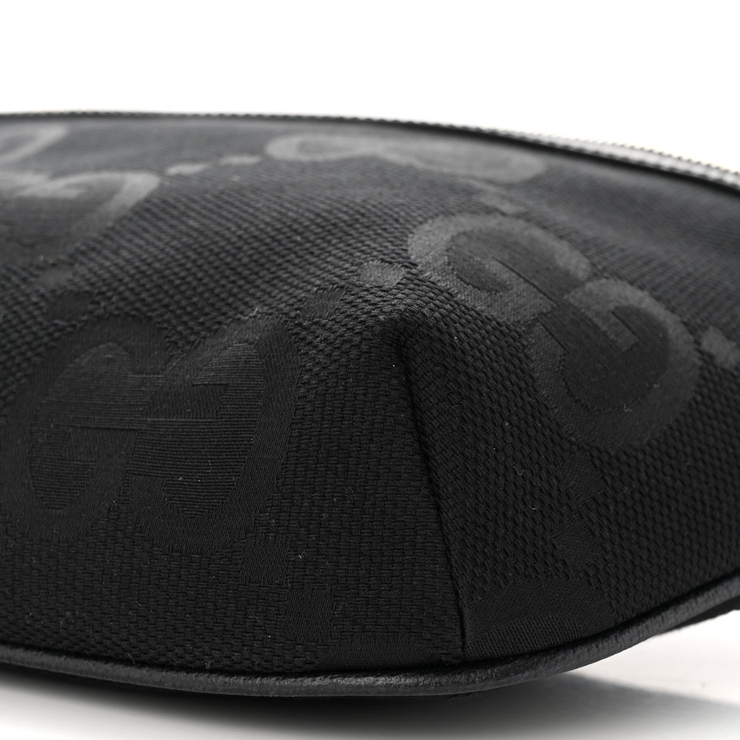 Gucci Monogram Jumbo GG Textured Dollar Calfskin Web Belt Bag Black 10 of 10