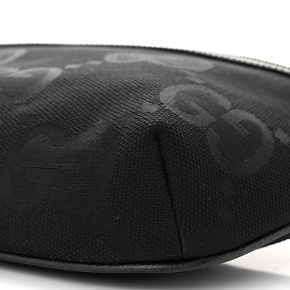 Gucci Monogram Jumbo GG Textured Dollar Calfskin Web Belt Bag Black 10 of 10