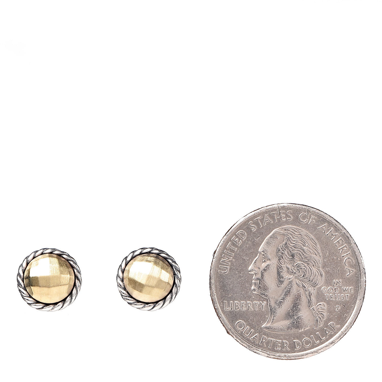 David Yurman Sterling Silver 18K Yellow Gold Chatelaine Earrings 2 of 4