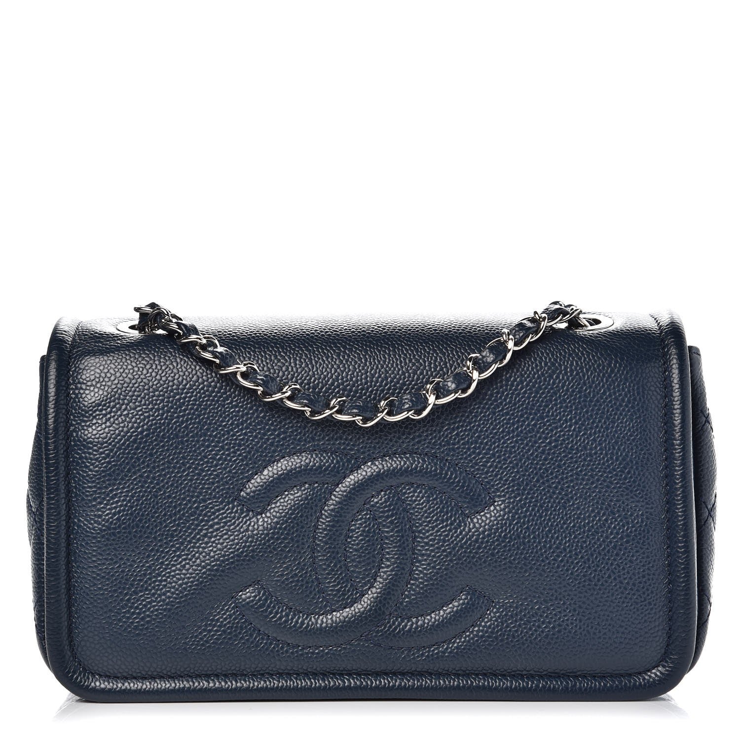 Chanel Caviar Medium Timeless CC Flap Navy Blue 1 of 10
