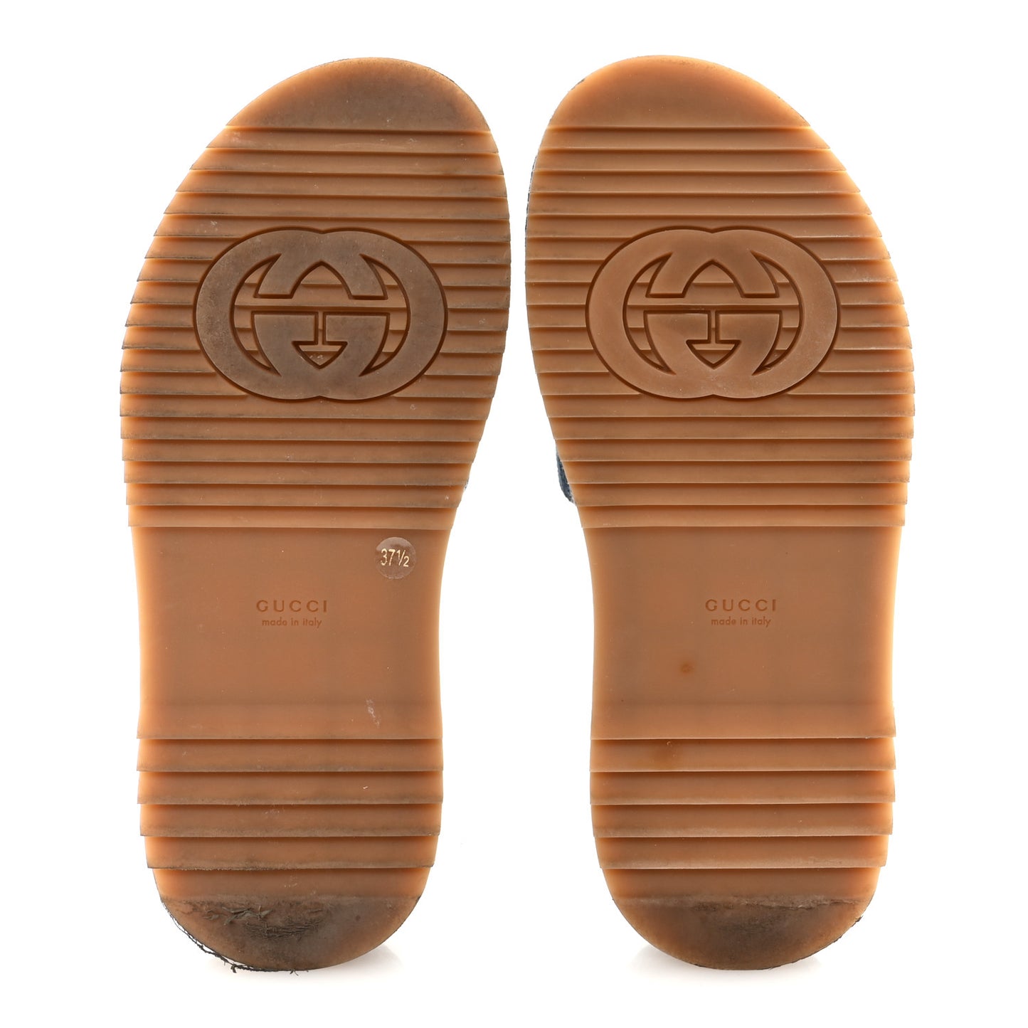 New Denim GG Monogram Angelina Platform 55mm Slide Sandals 37.5 Blue Tea