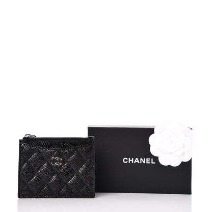 Chanel Caviar Quilted CC Zip Card Holder Black 8 of 8