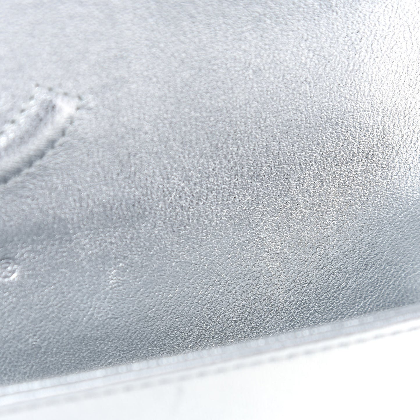 Metallic Lambskin Quilted Medium Double Flap Silver