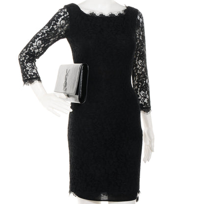 Saint Laurent Textured Patent Monogram Large Belle De Jour Clutch Black 2 of 6