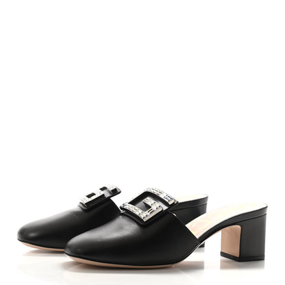 Gucci Malaga Kid Crystal Square G Madelyn Mules 38 Black 3 of 12
