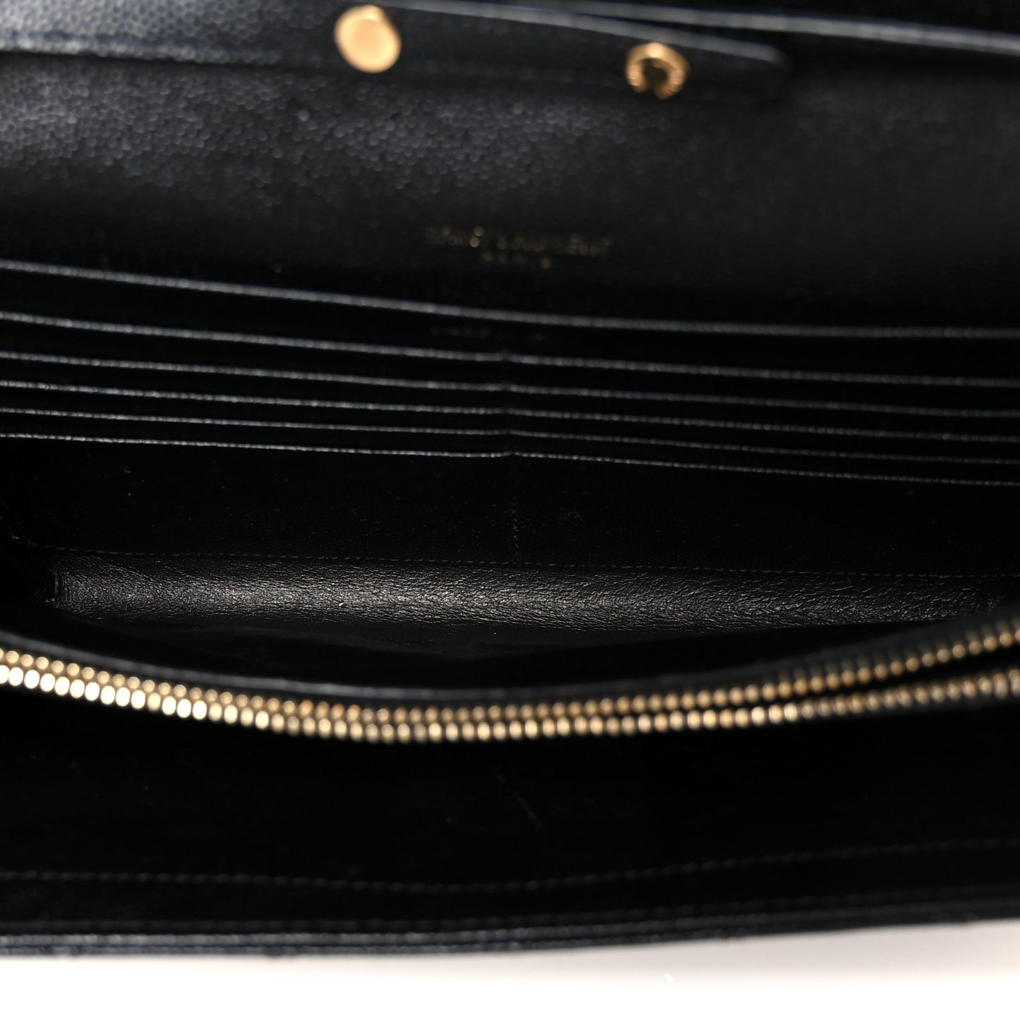Grain De Poudre Mixed Matelasse Triquilt Monogram Chain Wallet Black