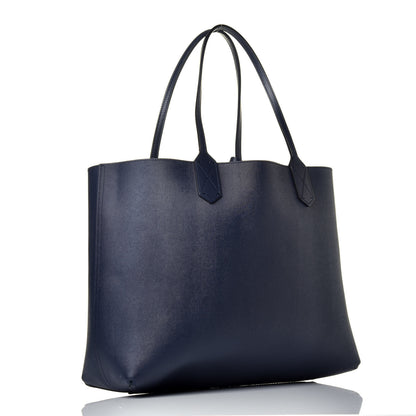 Gucci GG Supreme Monogram Blooms Medium Reversible Tote Beige Blue Navy 6 of 16