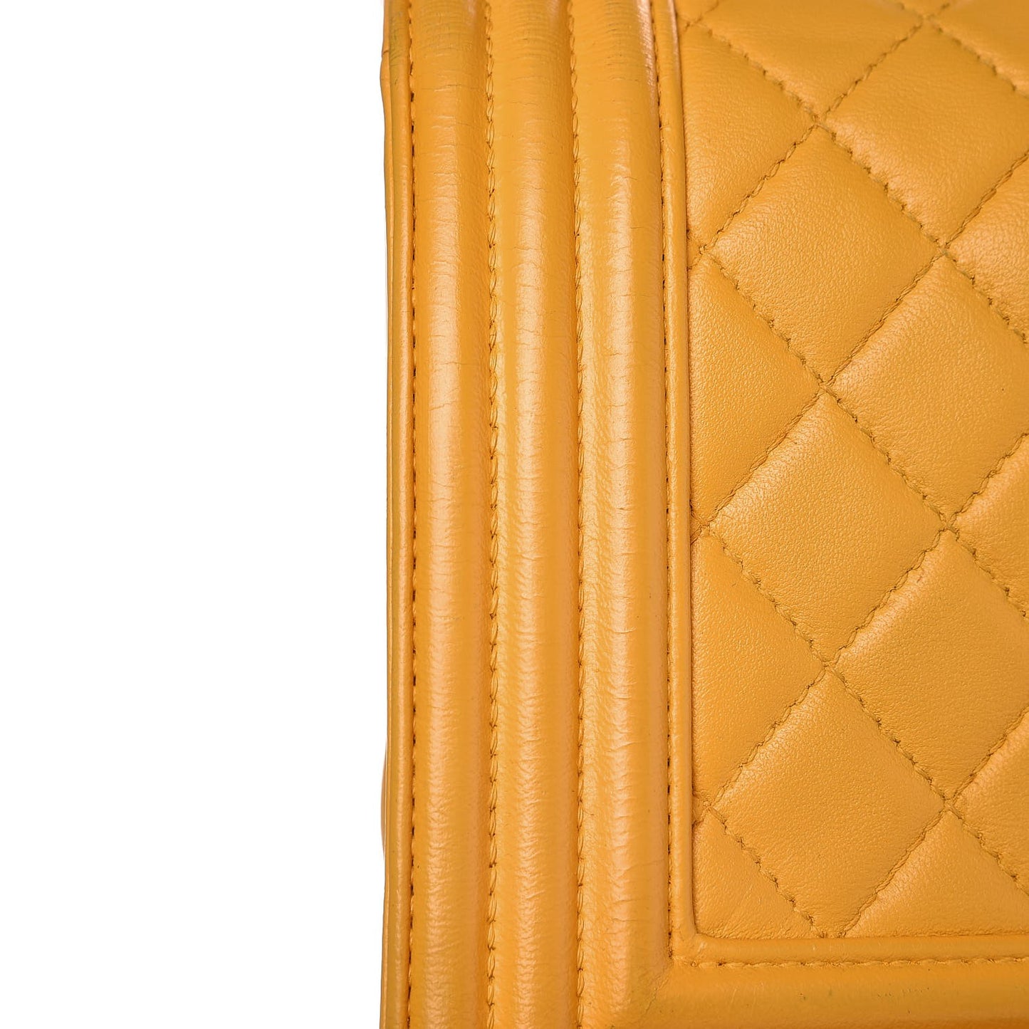 Calfskin Quilted Medium Boy Flap Yellow