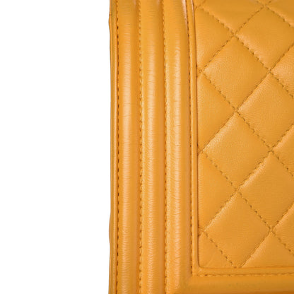 Chanel Calfskin Quilted Medium Boy Flap Yellow 16 of 16