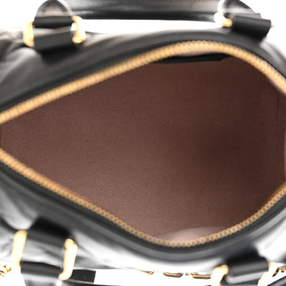 Louis Vuitton Lambskin Embossed Monogram Speedy 22 Bandouliere Black 5 of 9