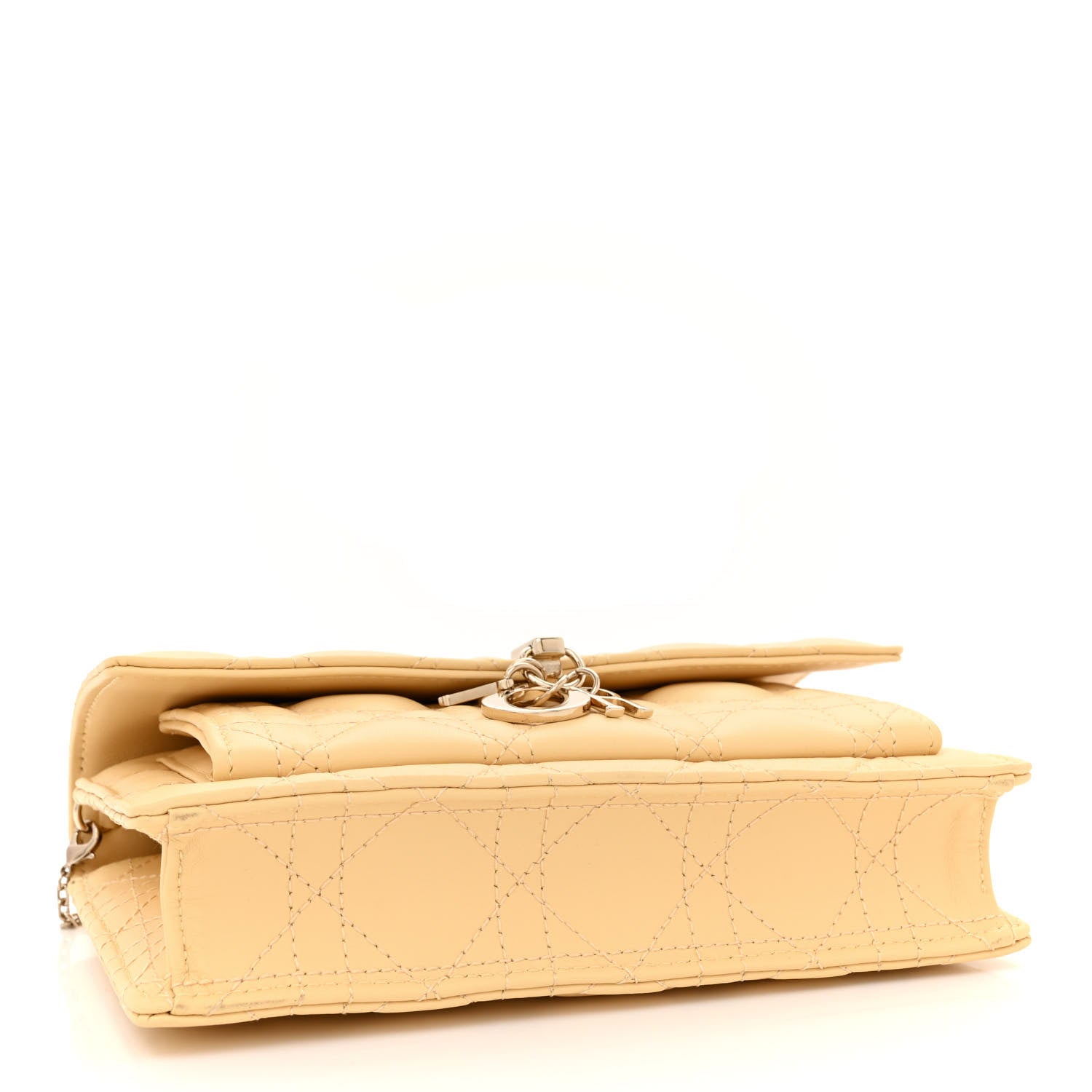 Christian Dior Lambskin Cannage Lady Dior Chain Pouch Latte 4 of 10