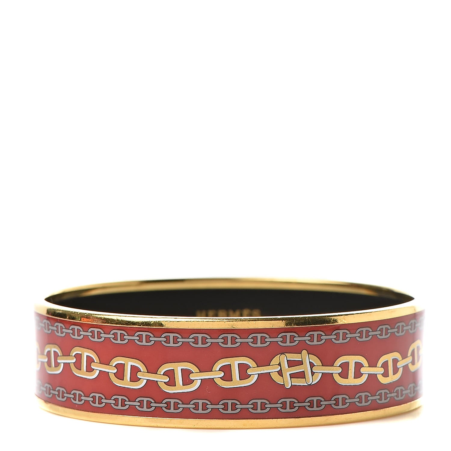 Hermes Enamel Printed Wide Chaine d'Ancre Bracelet 70 1 of 6