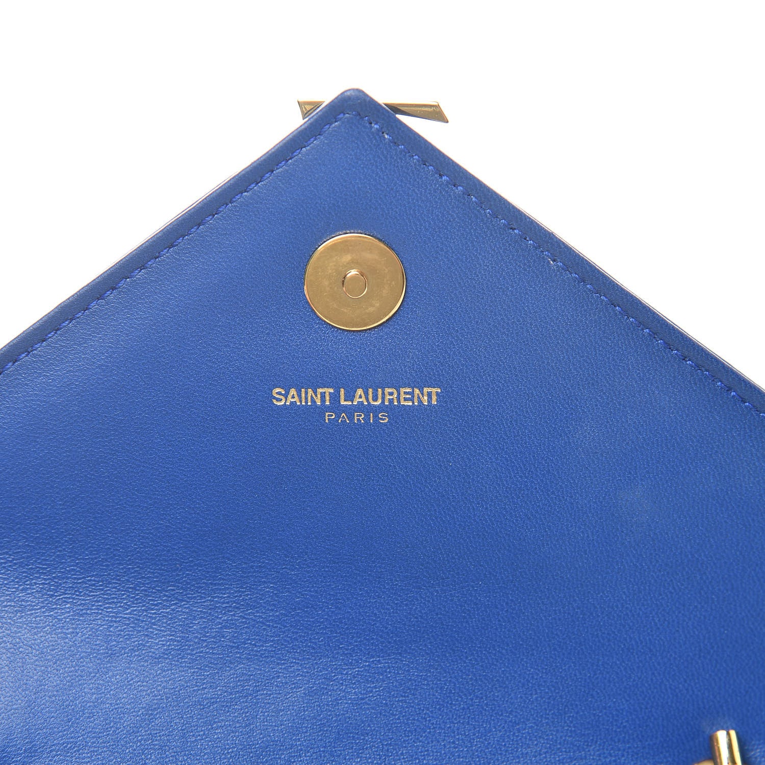 Saint Laurent Sheepskin Matelasse Chevron Monogram Classic Baby Chain Bag Blue Majorelle 6 of 11