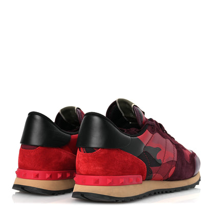 Valentino Garavani Nappa Suede Camouflage Mens Rockrunner Sneakers 45 Rubin Scarlet 5 of 14