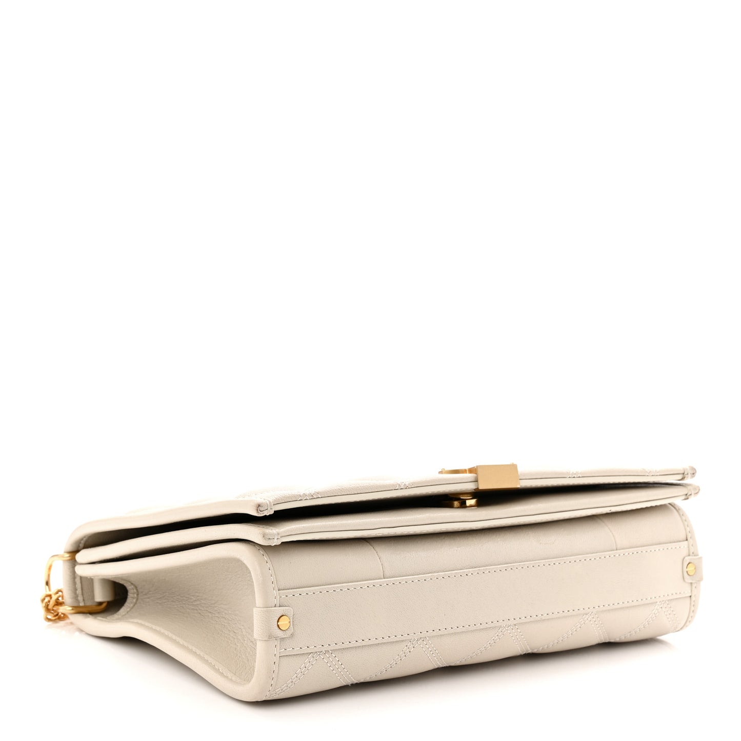 Lambskin Quilted Mini Becky Chain Bag Crema Soft