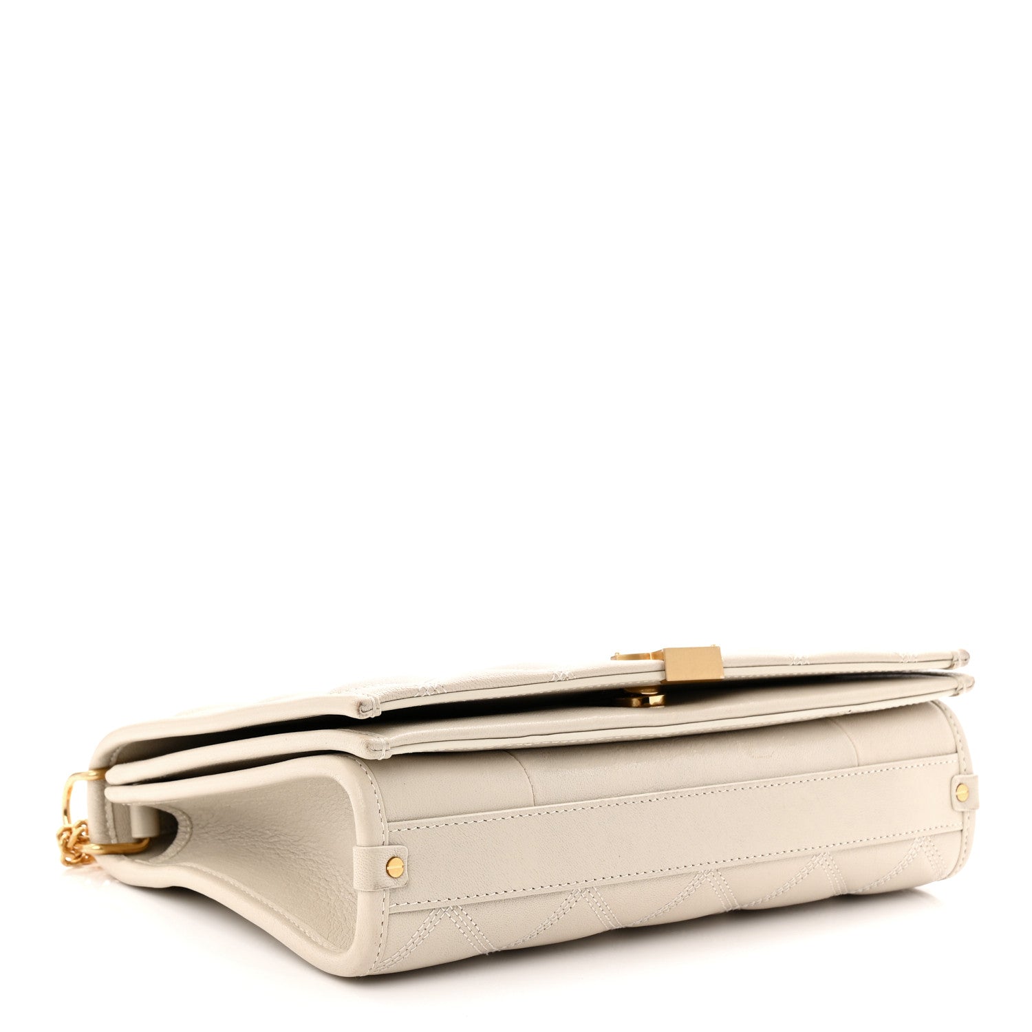 Saint Laurent Lambskin Quilted Mini Becky Chain Bag Crema Soft 4 of 11