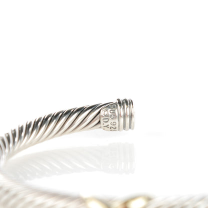 David Yurman Sterling Silver 14K Yellow Gold 5mm X Station Cable Bracelet 4 of 5