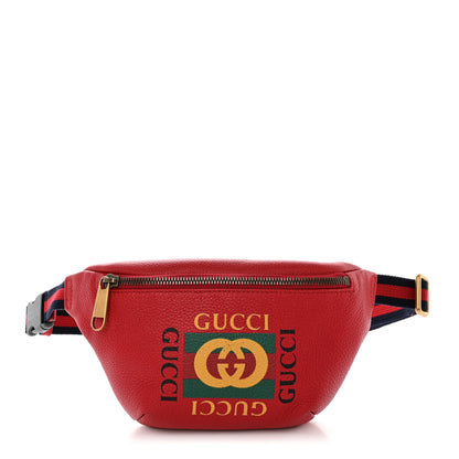 Gucci Grained Calfskin Small Logo Belt Bag Hibiscus Red 1 of 13