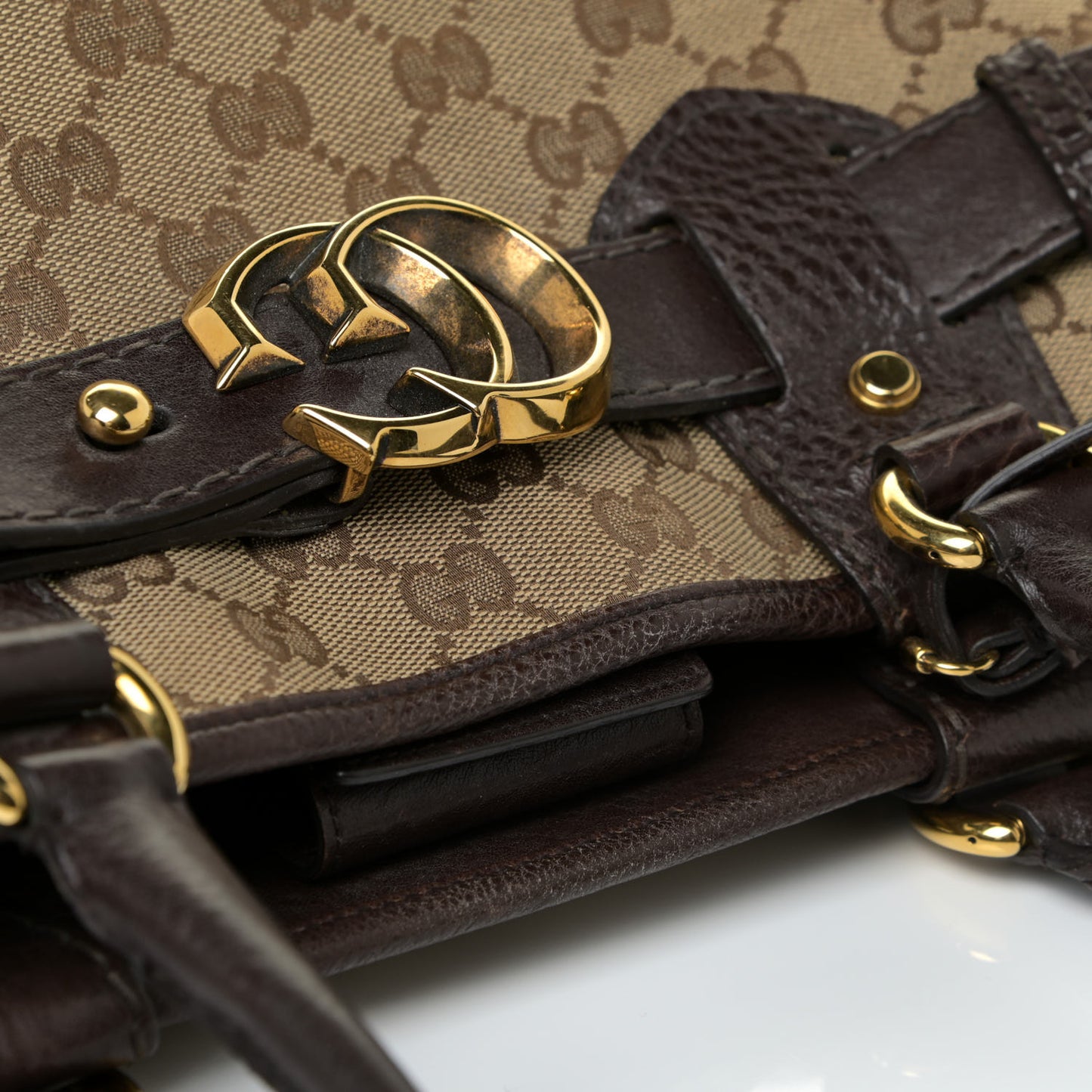 Monogram Medium GG Running Tote Dark Brown