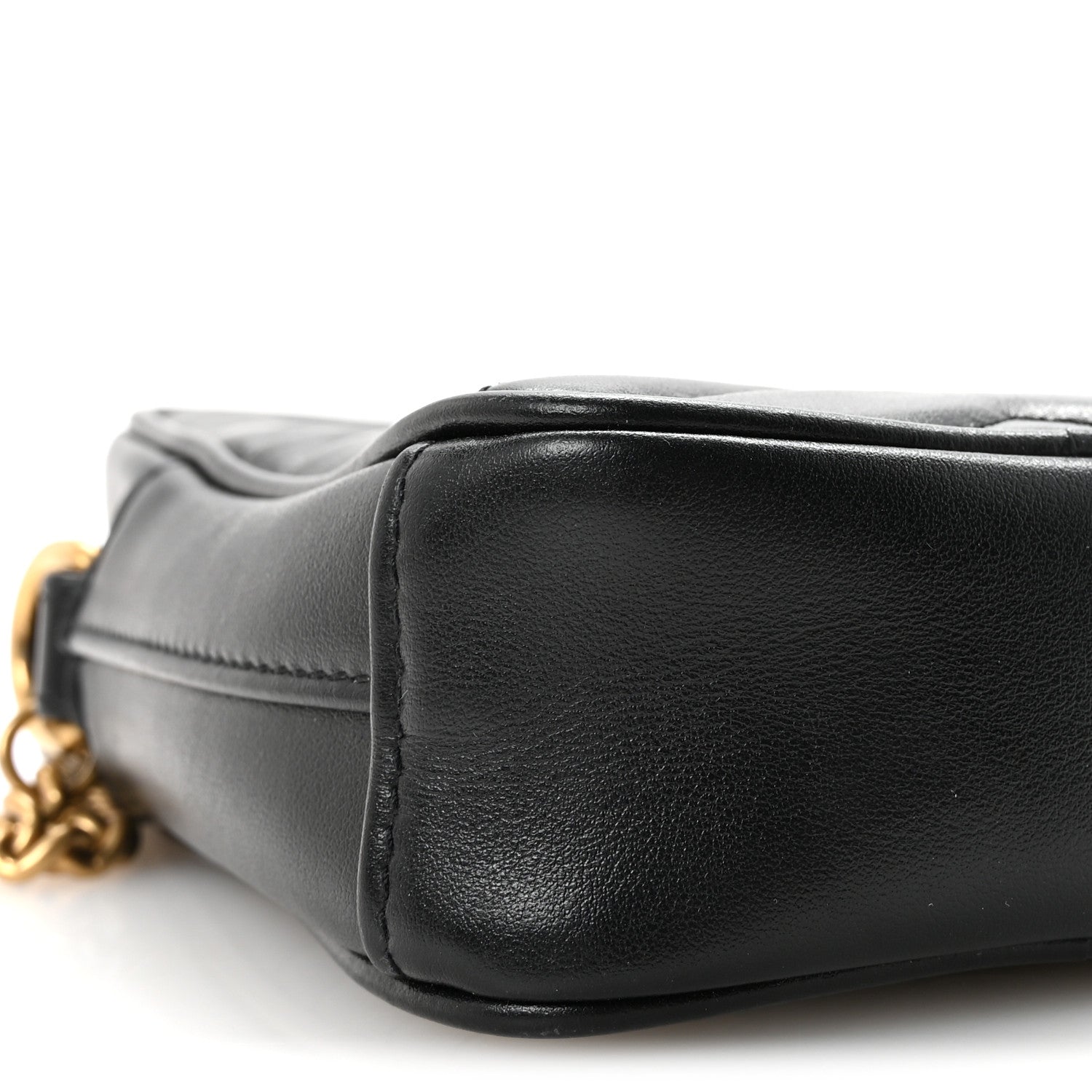 Gucci Calfskin Matelasse Mini GG Marmont Crossbody Bag Black 9 of 11