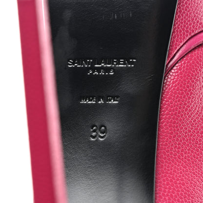 Saint Laurent Pebbled Calfskin Janis 105 Platform Pumps 39 Fuchsia 8 of 10