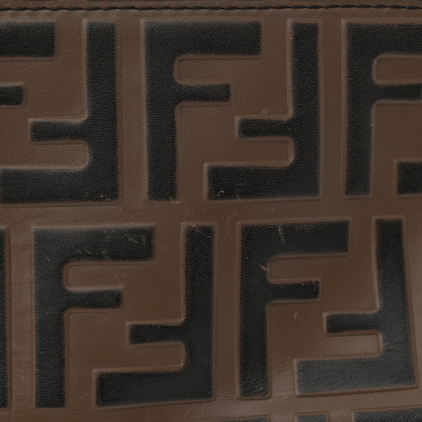 Vitello Soft F is Fendi Bi-Color FF 1974 Embossed Envelope Wallet On Chain with Pouches Maya Black