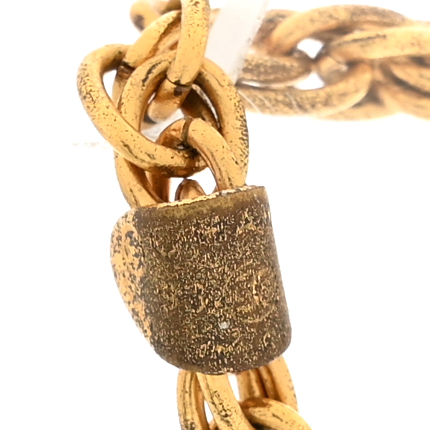 Chanel Metal Textured CC Chain Pendant Necklace Gold 4 of 6