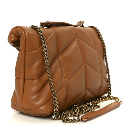 Saint Laurent Lambskin Quilted Toy Loulou Puffer Monogram Chain Satchel Miel Dark 3 of 11