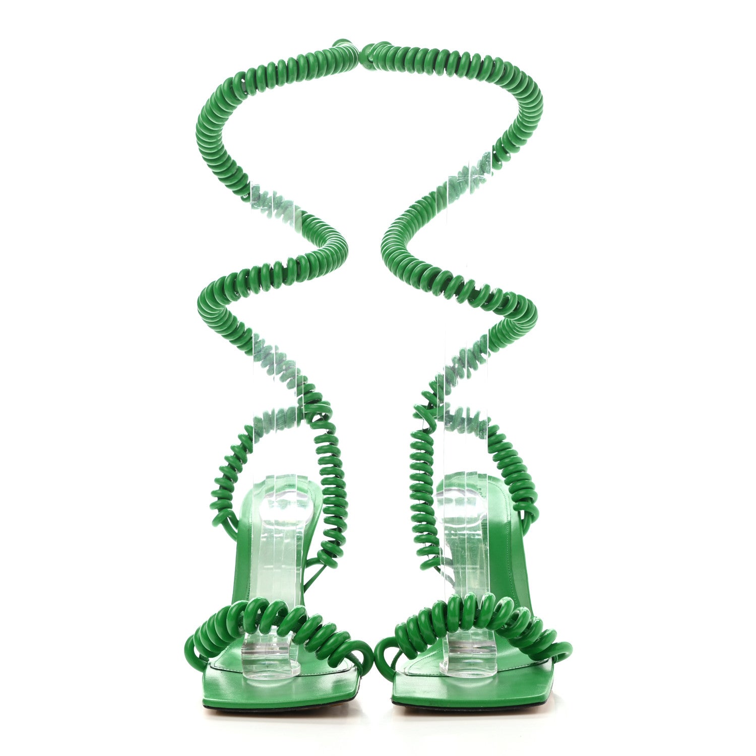 Bottega Veneta Rubber Wire Nappa Stretch 90mm Sandals 39 Grass 2 of 12