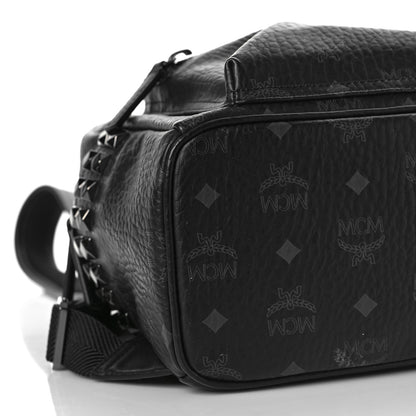MCM Visetos Small Side Stud Stark Backpack Black 7 of 9