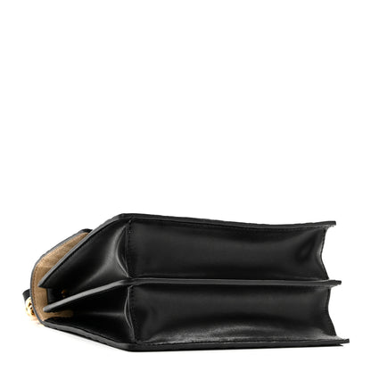 Fendi Vitello Liberty Bi-Color FF 1974 Embossed Small Kan U Shoulder Bag Maya Black 4 of 11