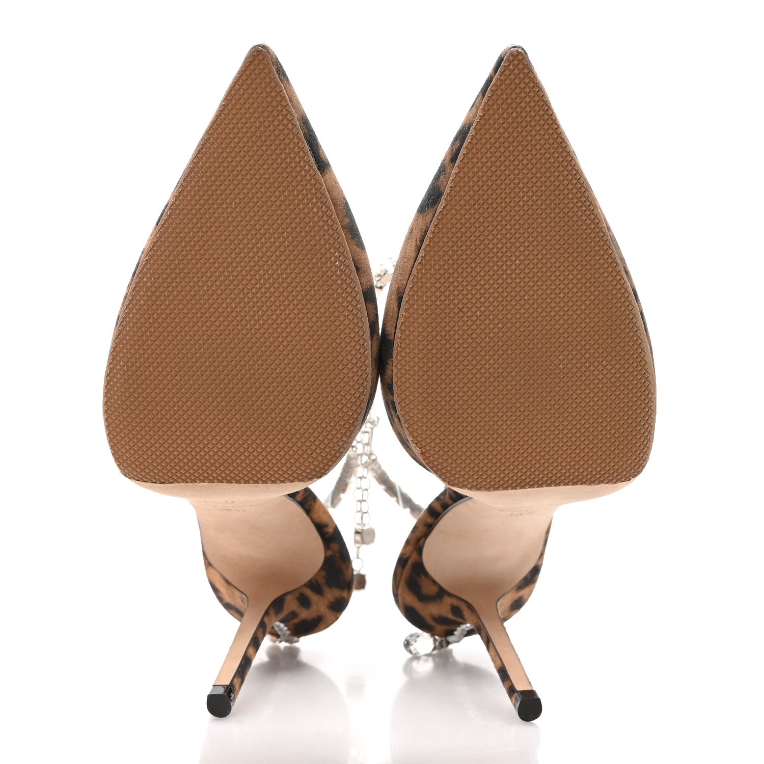 Jimmy Choo Suede Leopard Crystal Saeda 100 Pumps 38.5 Brown 5 of 7