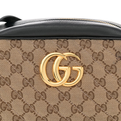 Gucci Monogram Matelasse Diagonal Small GG Marmont Chain Shoulder Bag Beige Black 8 of 11