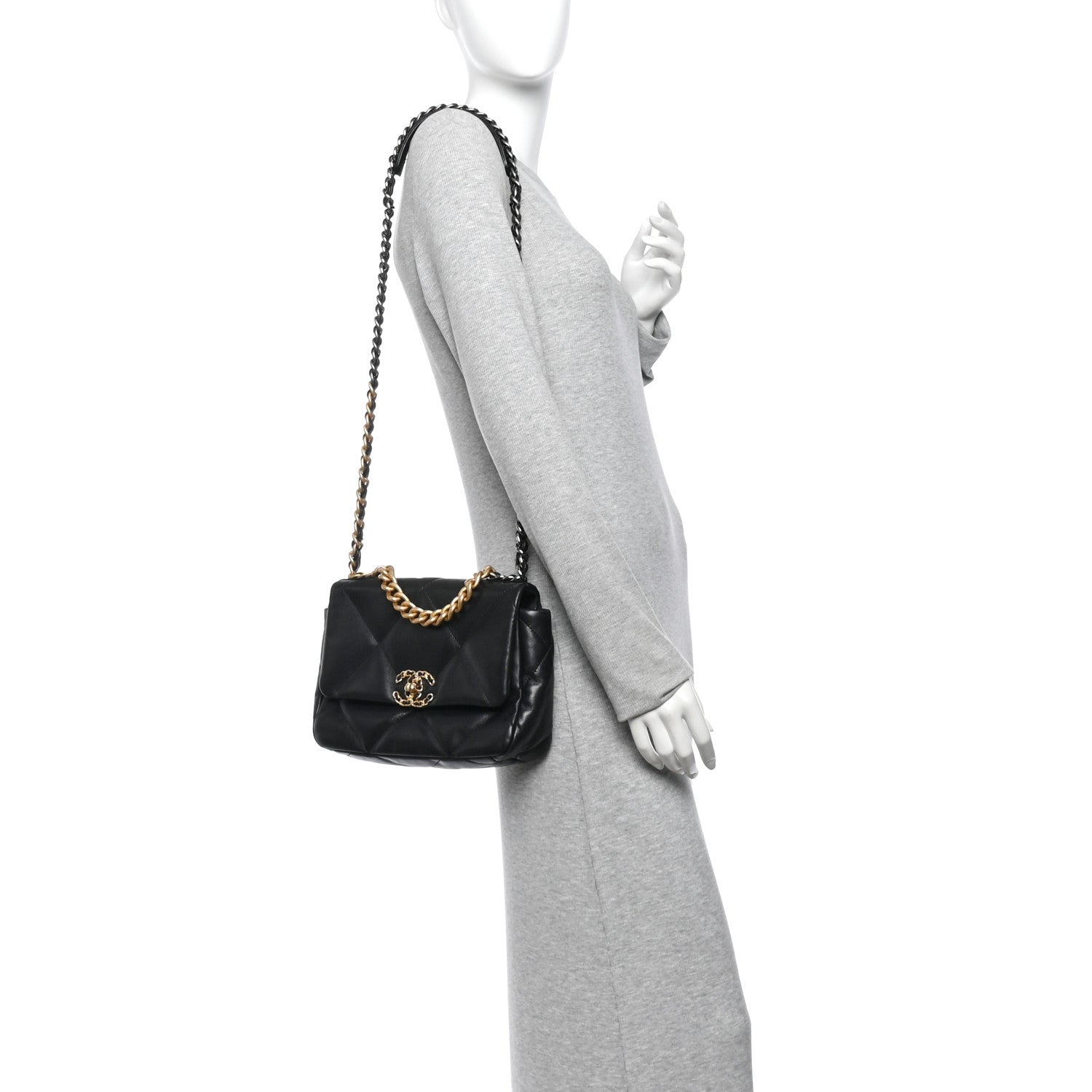 Chanel Lambskin Quilted Medium Chanel 19 Flap Black 2 of 10
