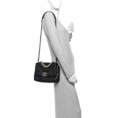 Chanel Lambskin Quilted Medium Chanel 19 Flap Black 2 of 10
