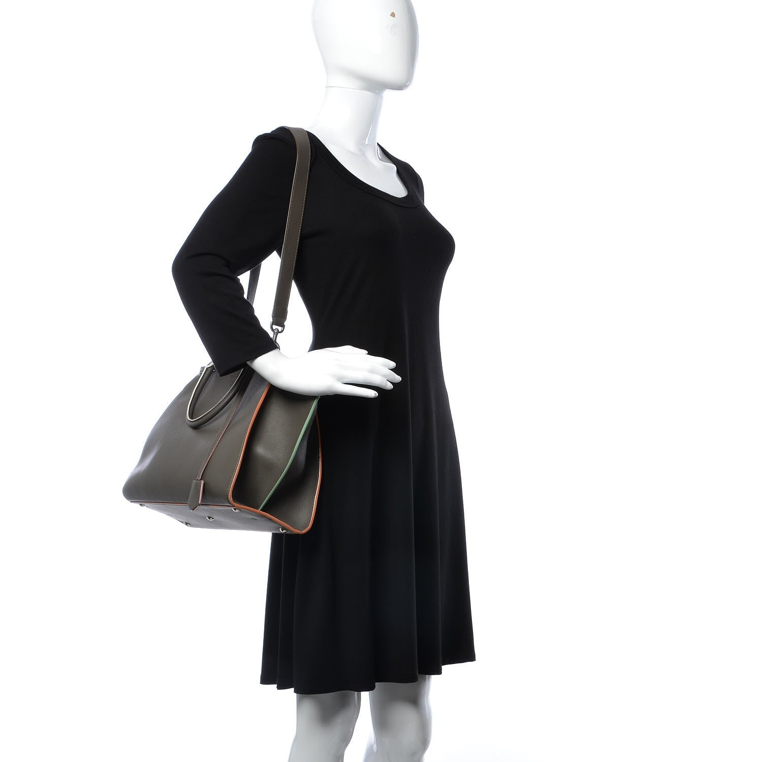 Fendi Vitello Dolce Century Petite 3Jours Tote Carbone 3 of 16