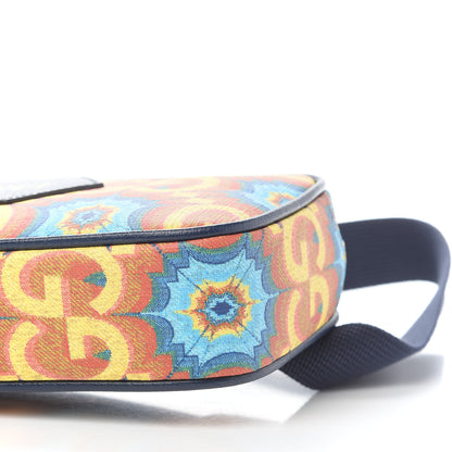 Gucci GG Supreme Kaleidoscope Calfskin Gucci 100 Script Logo Belt Bag 110 44 Blue Orange Multicolor Blue Agata 8 of 8