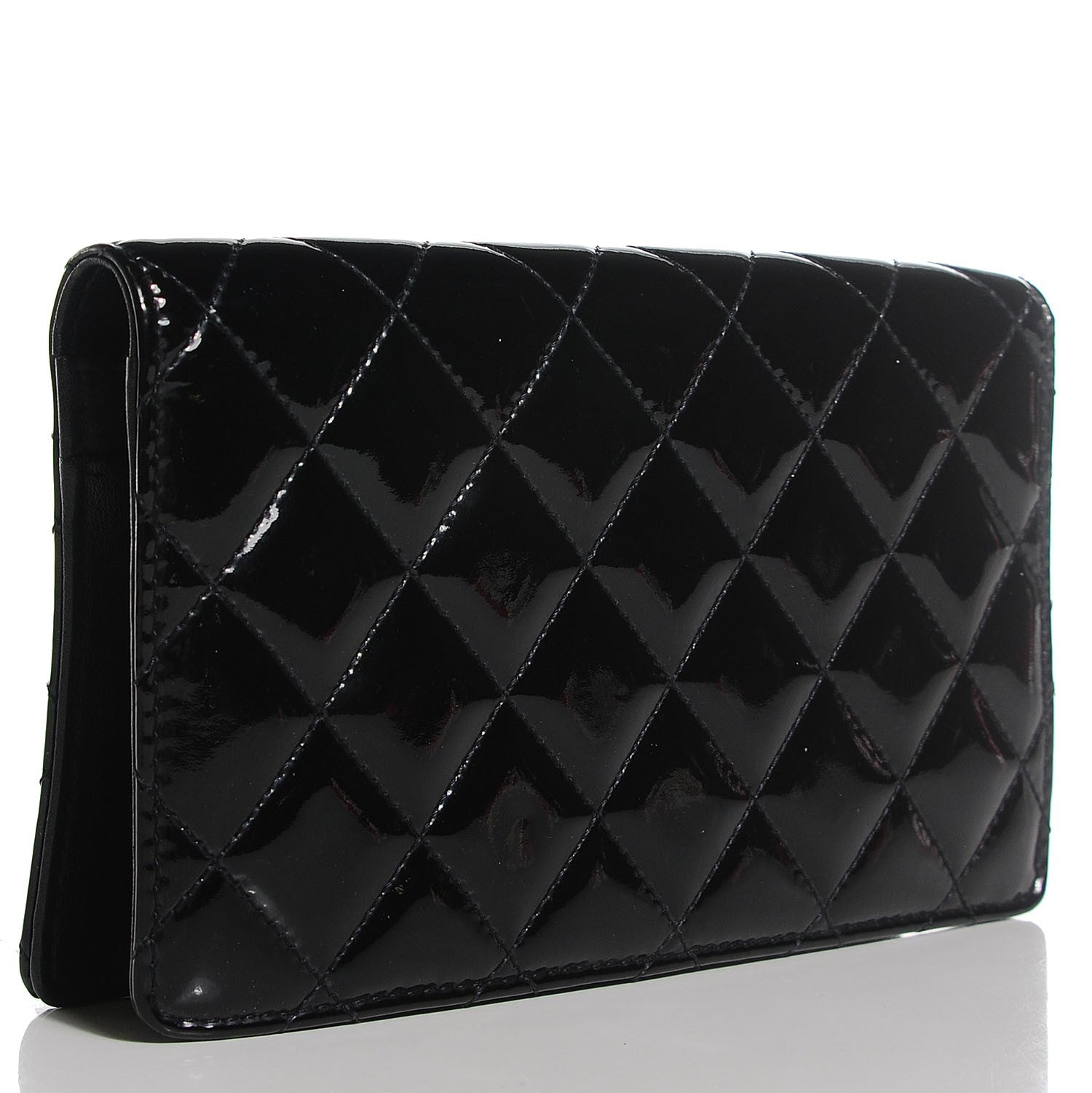Chanel Patent Quilted Brilliant Yen Wallet Black 3 of 9