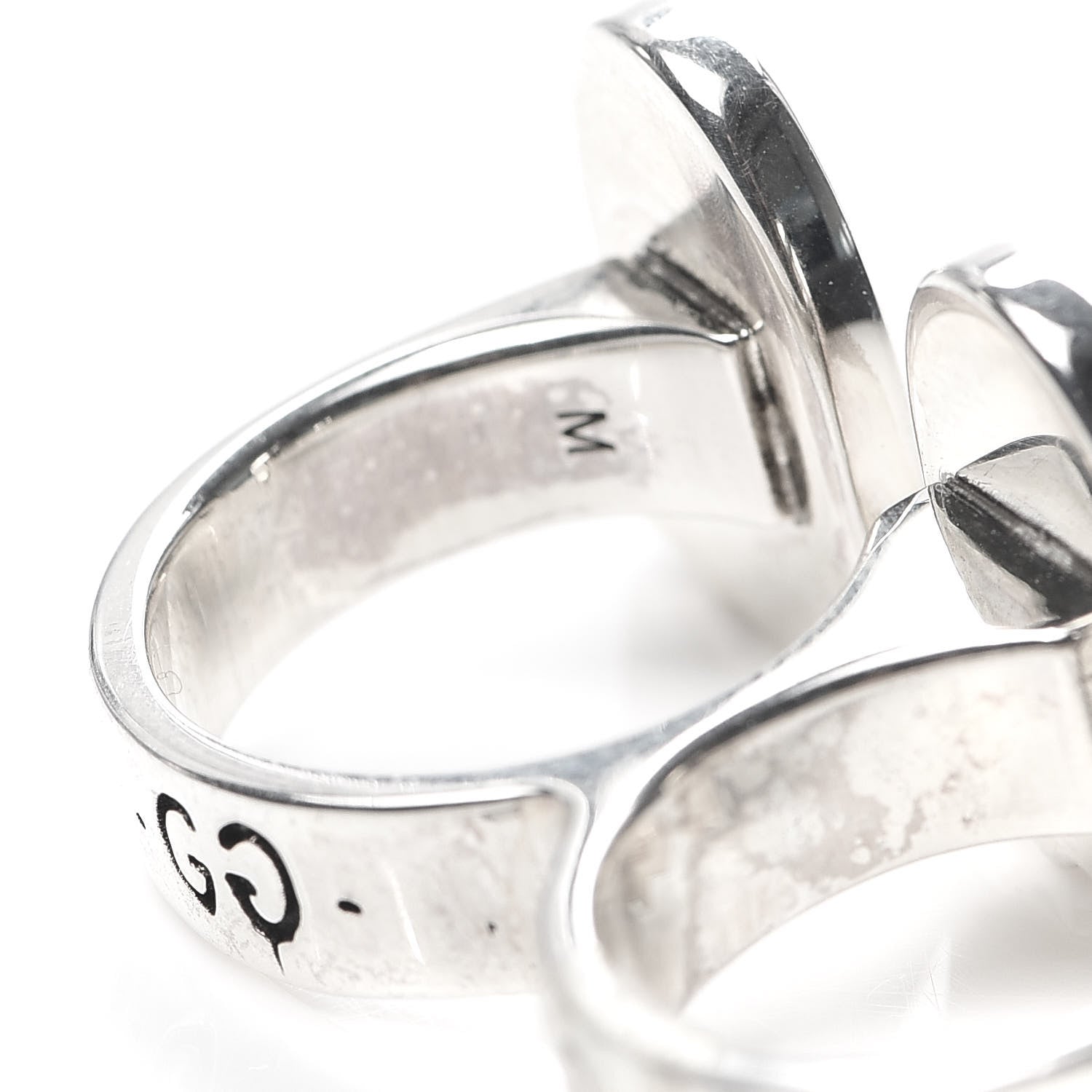 Gucci Sterling Silver GucciGhost Double Finger Ring 52 6 6 of 7