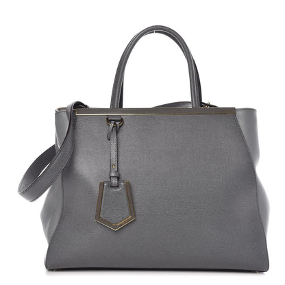 Fendi Vitello Elite Flamingo Regular 2Jours Tote Grigio Grigio Chiaro 1 of 8