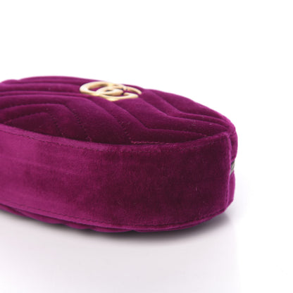 Gucci Velvet Matelasse GG Marmont Belt Bag 85 34 Fuchsia Violet Cyclamen 9 of 10