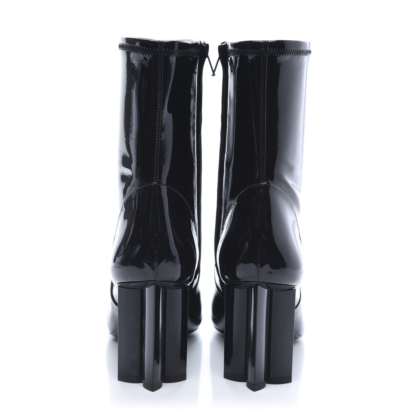 Patent Silhouette Ankle Boots 37 Black