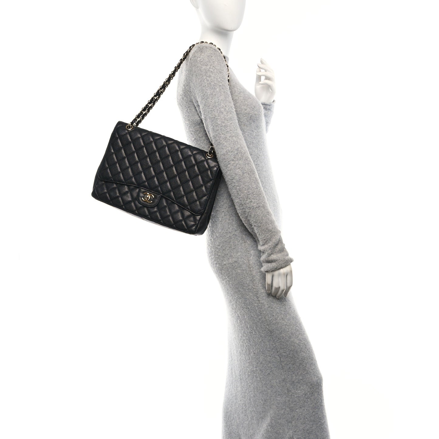 Caviar Quilted Maxi Single Flap Black
