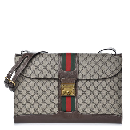 Gucci GG Supreme Monogram Web Messenger Bag Brown 1 of 10